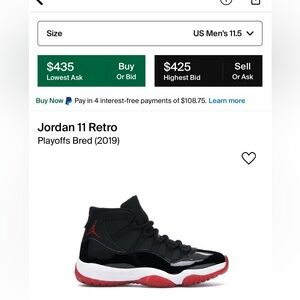 Bred Jordan 11s Size 11.5